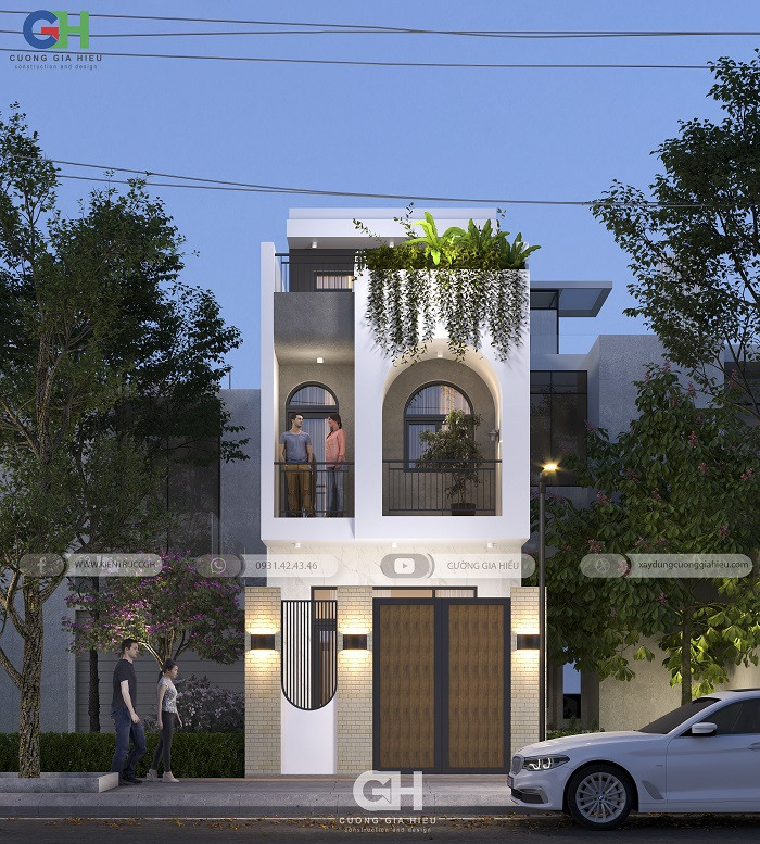 THIẾT KẾ MẪU NHÀ PHỐ HIỆN ĐẠI 2 TẦNG 1 TUM THANG 4X13M TẠI QUẬN 7