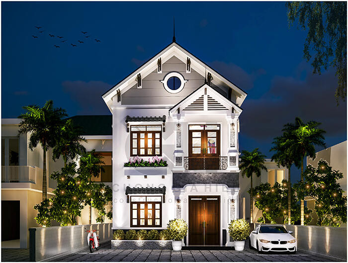 Ngắm Mẫu Thiết Kế Nhà 2 Tầng 90m2 Mái Thái Rẻ Và Đẹp Tại Long An