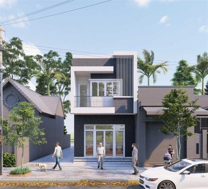 Thiết Kế Mẫu Nhà 1 Trệt 1 Lầu 5x17 Mái Bằng Tại Tân Phú