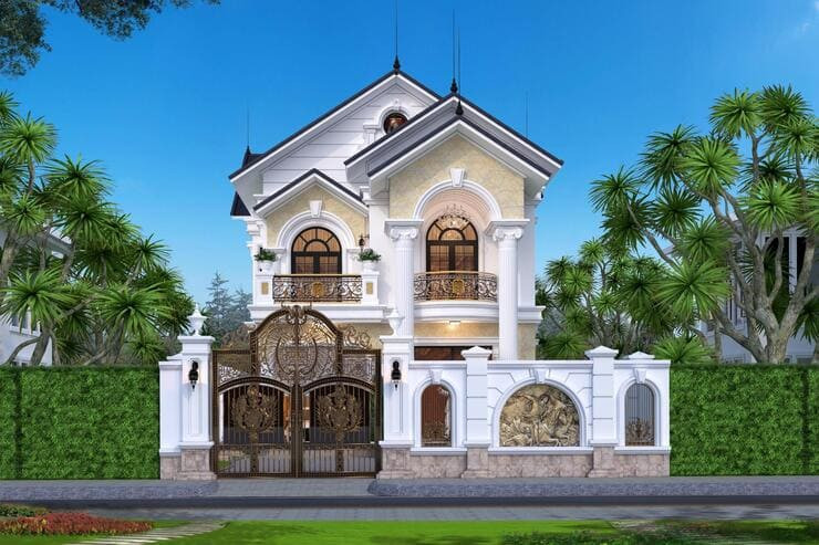 Biệt thự 2 tầng tân cổ điển đẹp, sang trọng, tiện nghi