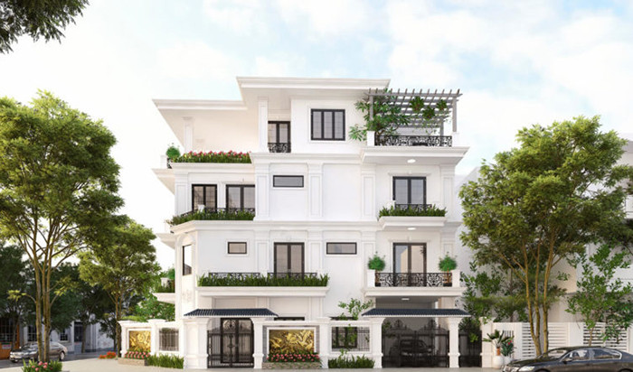 Mẫu Thiết Kế Biệt Thự 2 Góc Mặt Tiền Bình Dương