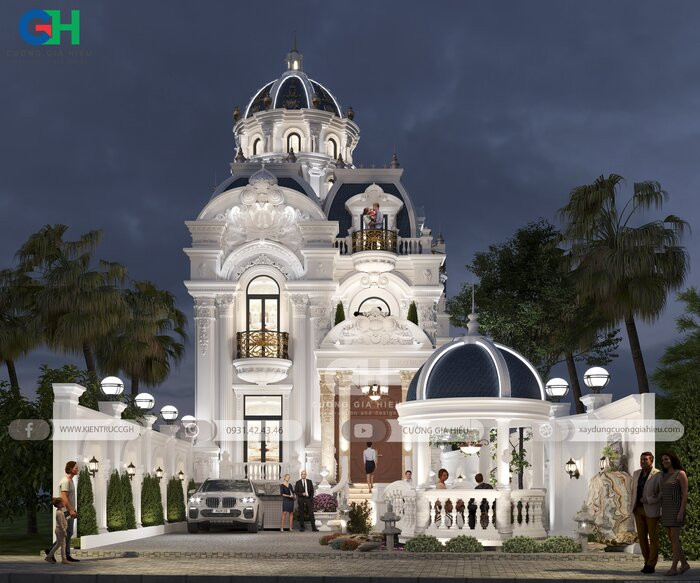 Mẫu biệt thự tân cổ điển 10x18m có tầng hầm xa hoa bậc nhất