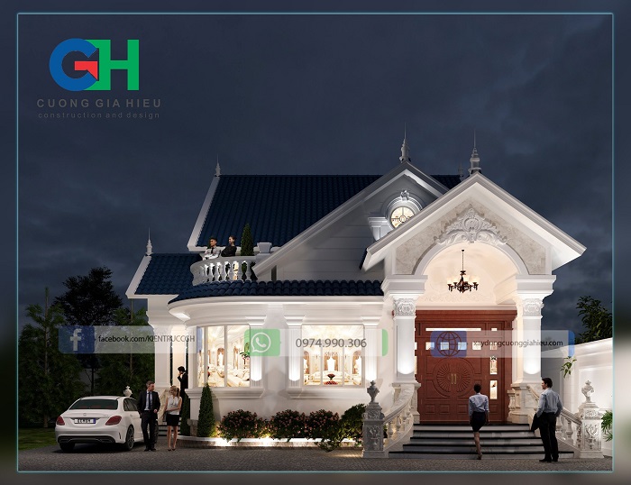 Biệt thự cổ điển 1 tầng đẹp