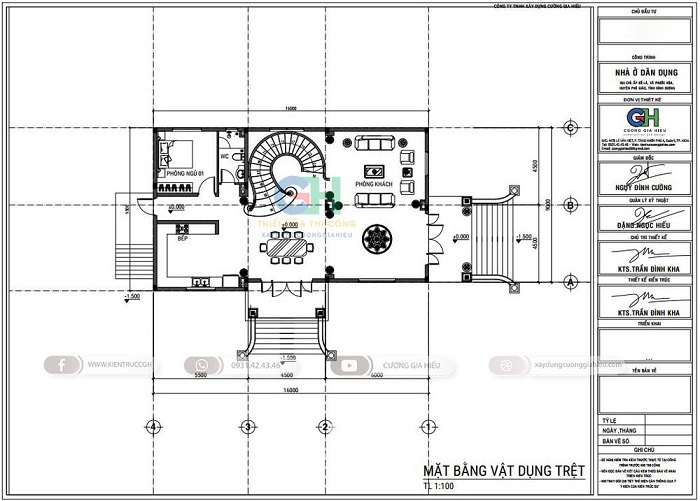 Thiết kế biệt thự cổ điển 2 tầng 1 áp mái