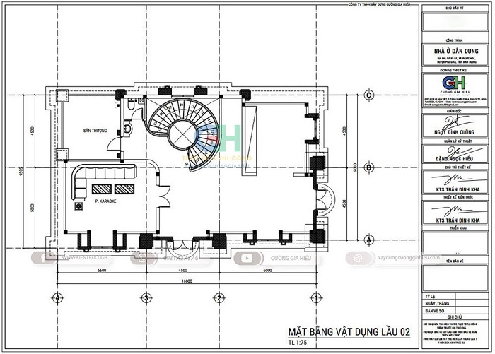 Thiết kế biệt thự cổ điển 2 tầng 1 áp mái