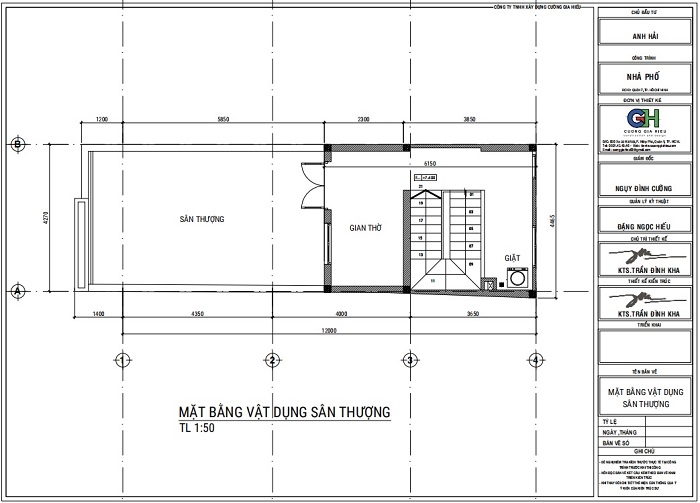 Thiết kế nhà phố 2 tầng 1 tum thang đẹp