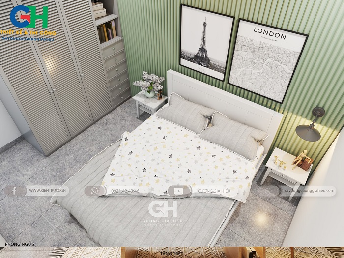 Thiết kế nhà phố 2 tầng 1 tum thang đẹp