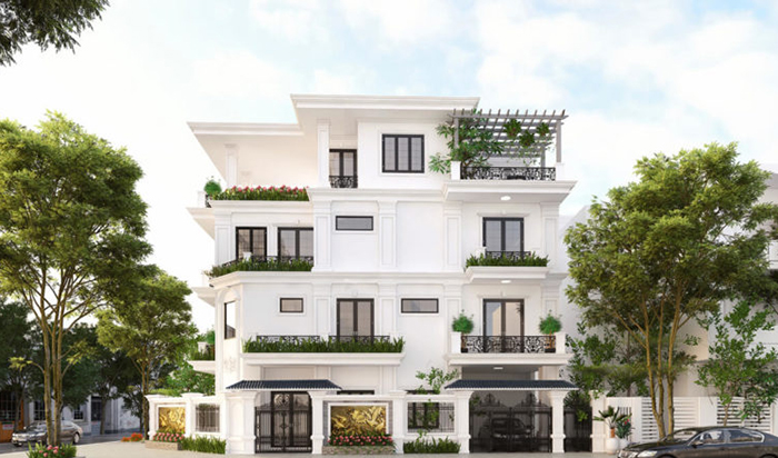 Mẫu biệt thự 2 góc mặt tiền đẹp 