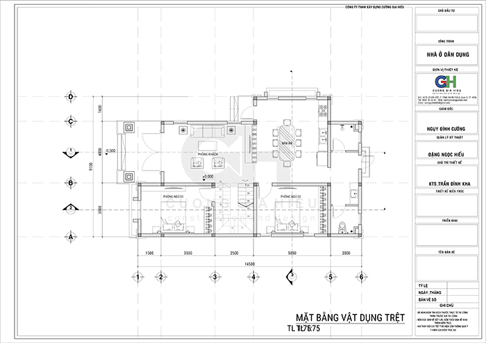 Bản vẽ mặt bằng mẫu nhà 2 tầng 9x15m