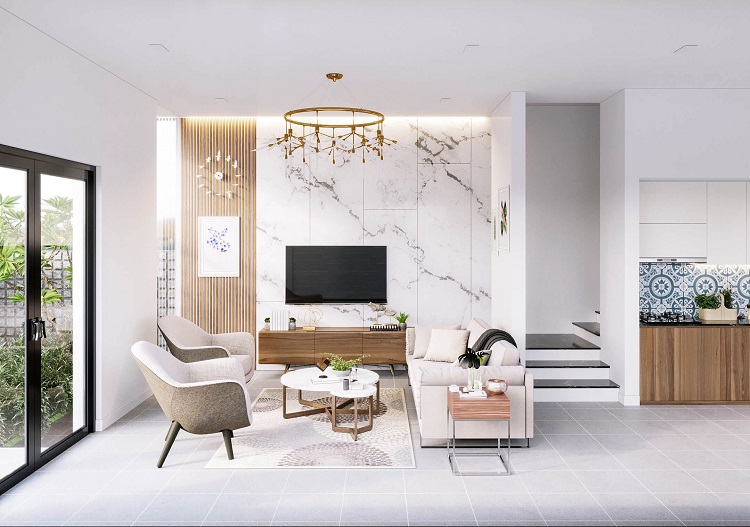 Ngắm nội thất mẫu thiết kế nhà 1 trệt 1 lầu 5x30m sang trọng