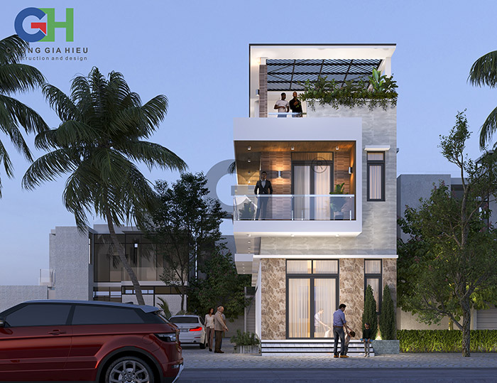 Mẫu nhà 2 tầng 1 tum 5x20 đẹp 