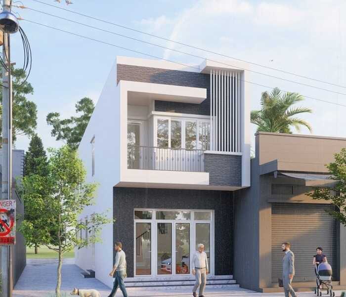 Phối cảnh mẫu nhà 1 trệt 1 lầu 5x17 đẹp
