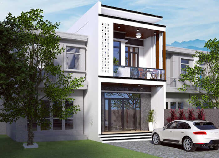 Phối cảnh mẫu nhà ống 2 tầng 5x17 hiện đại