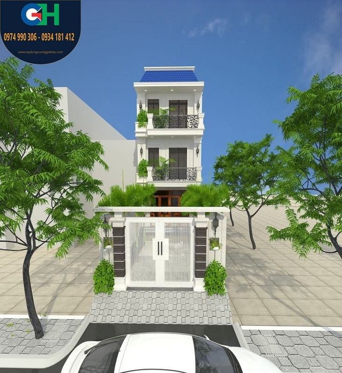 Phối cảnh nhà phố 1 trệt 2 lầu