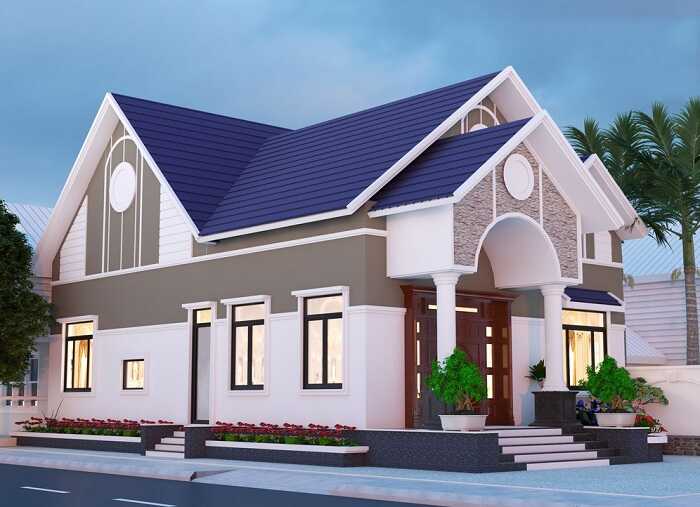 Phối cảnh mẫu thiết kế nhà ống 1 tầng 60m2