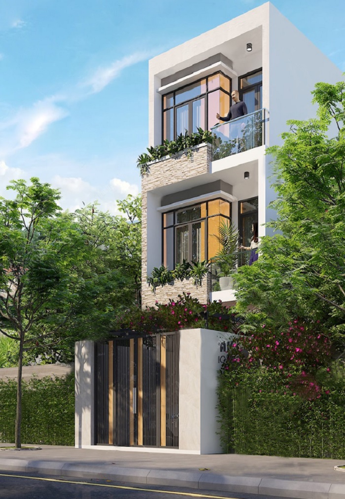 mẫu thiết kế nhà 3 tầng 4x17m hiện đại 