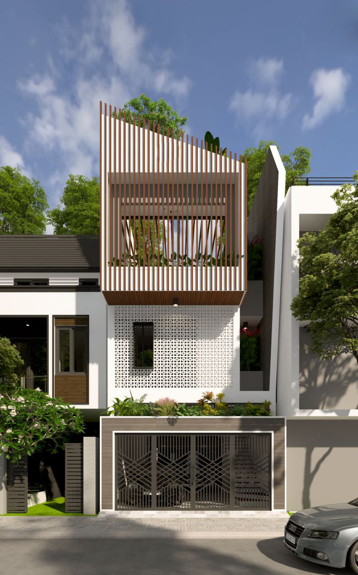 mẫu thiết kế nhà 3 tầng 6x18 theo kiến trúc hiện đại