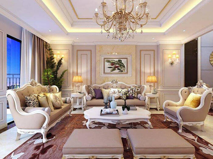 Thiết kế phòng khách biệt thự vườn 1 tầng 15x20m