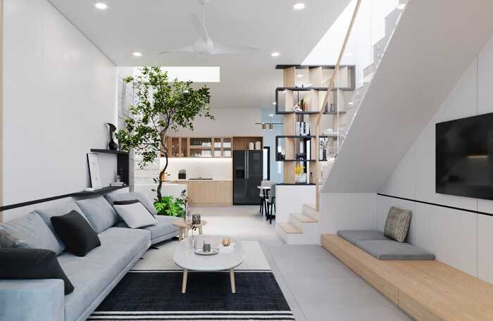 Thiết kế nội thất nhà ống 2 tầng 5x19m