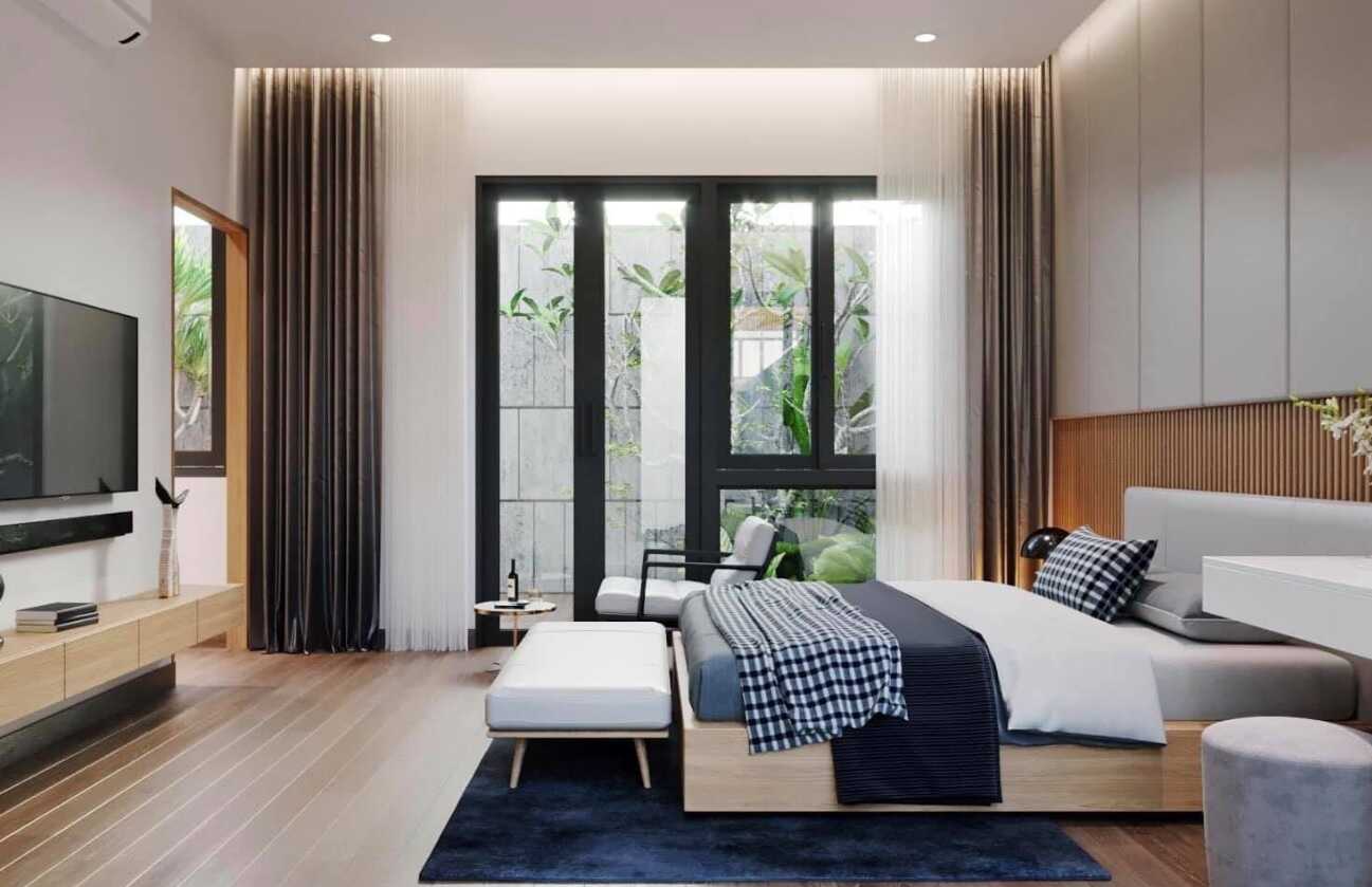 nội thất phòng ngủ của mẫu thiết kế nhà 2 tầng 7x15m